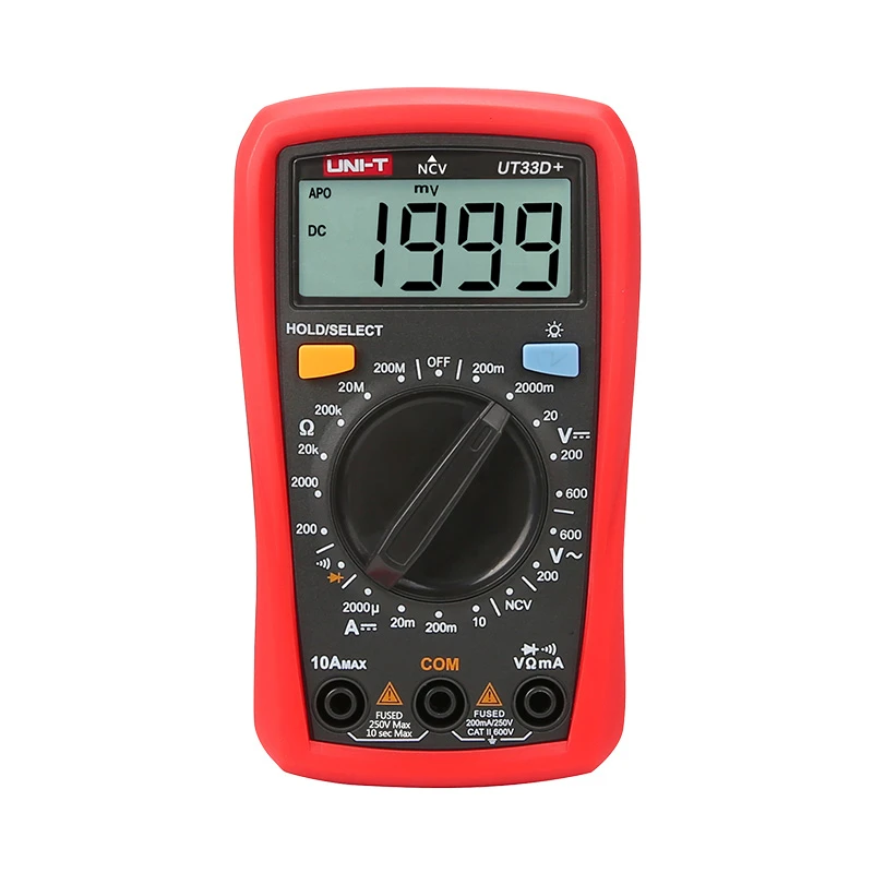 UNI-T UT33D+ Digital Palm Multimeter with NCV Non-Contact Voltage Detection & 2m Drop Tested