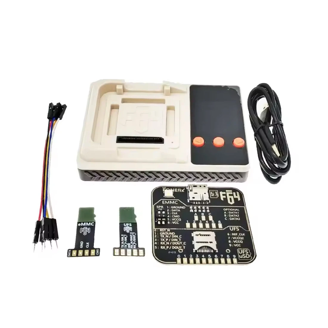 Flash 64 (F64) Lite eMMC / UFS Programmer | Compact NAND Flash Programming Tool