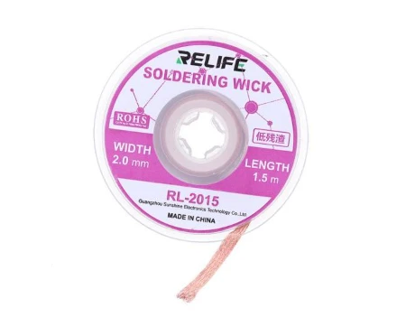 RELIFE RL-2015 2.0mm High-Efficiency Pure Copper Desoldering Wire Solder Wick (1.5M)