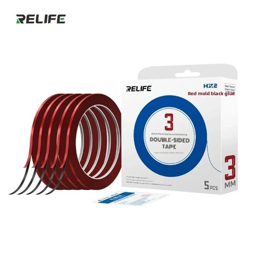 RELIFE HX2 Red Film Black Foam Double-Sided Adhesive Tape for Mobile Phone Curved Screen Repair