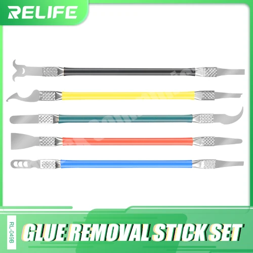 RELIFE RL-049B 5-Piece CPU Glue Removal Crowbar Set (10 Cutter Head Types)