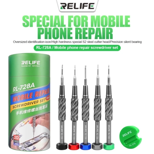 RELIFE RL-728A Steel Precision iPhone Screwdriver Set with Magnetizer & Suction Cup