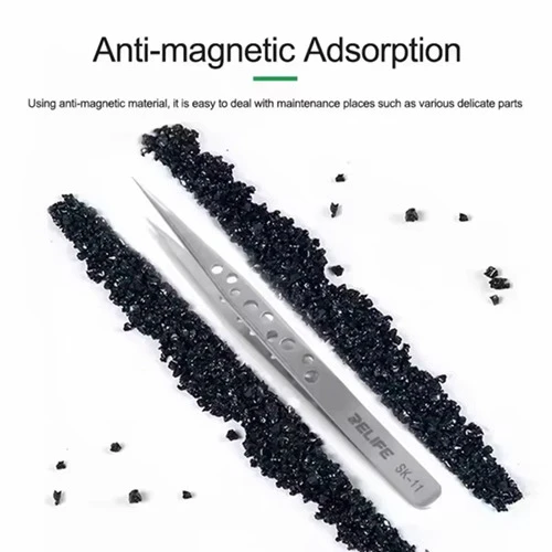 RELIFE SK-11 Anti-Magnetic Stainless Steel Precision Tweezers for Mobile Phone & Motherboard Repair