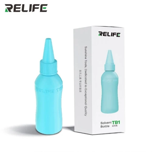 RELIFE TB1 Precision Squeeze Solvent Dispenser Bottle with Stainless Steel Needle Nozzle (Blue)