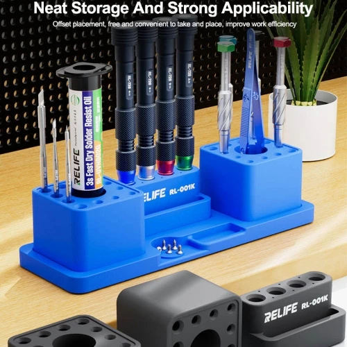 RELIFE RL-001K (Black) Modular Heat-Resistant Silicone Tool Organizer & Magnetic Storage Box