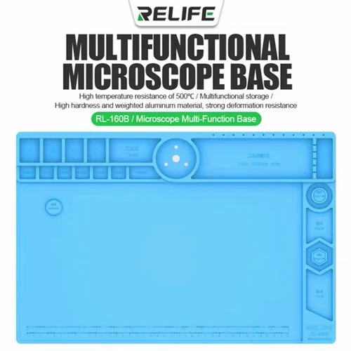 RELIFE RL-160B Multifunctional Heavy-Duty Aluminum Alloy Microscope Base with Heat-Resistant Silicone Maintenance Pad (480×318mm)