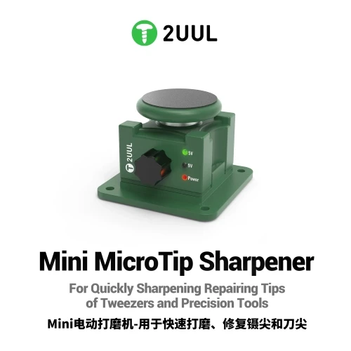 2UUL DA79 Mini MicroTip Sharpener Electric Precision Grinding Machine for Restoring Titanium Tweezers, Micro-Soldering Probes, Carving Blades & Scraper Tips
