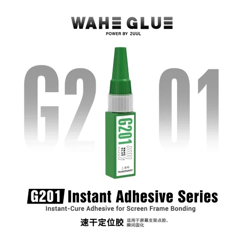 2UUL WAHE G201 Transparent Instant Drying Flexible Adhesive Crystal-Clear Fast-Bonding Low-Whitening Liquid Sealant for Smartphone Screen, Middle Frame & Small Component Repair